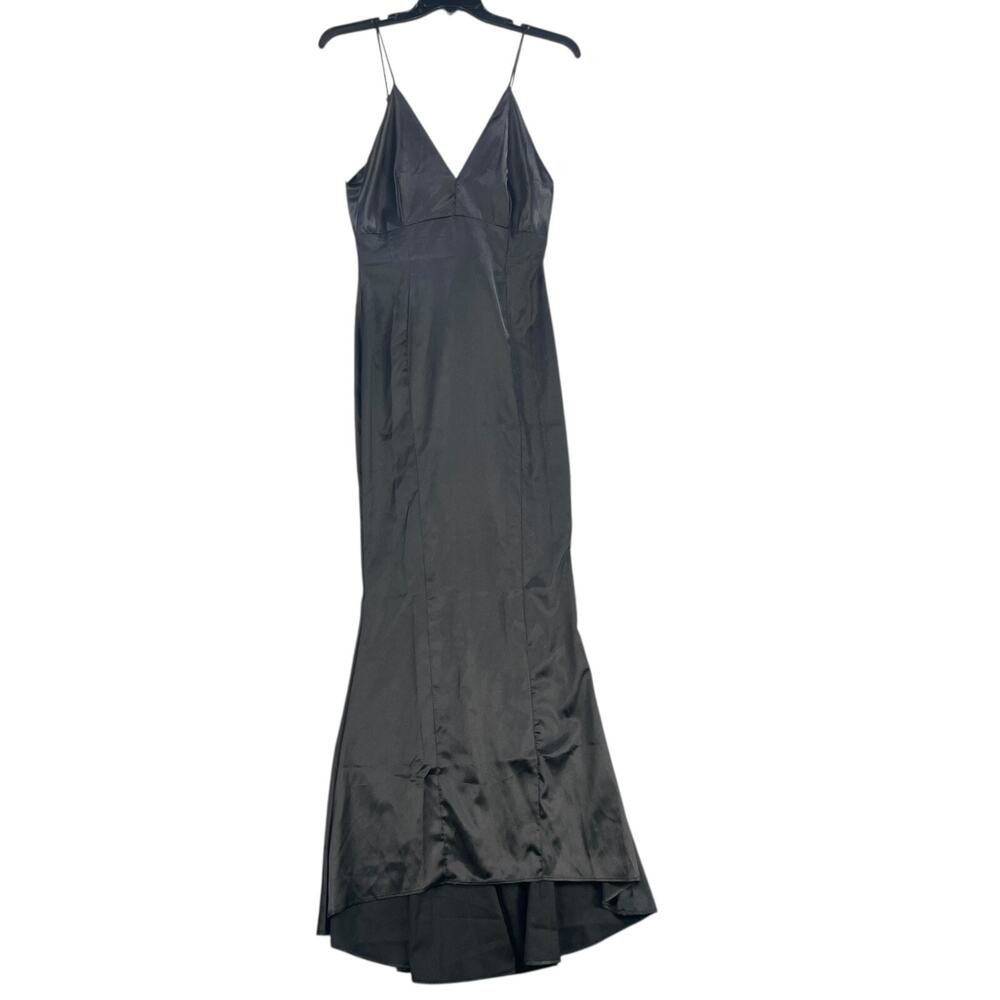 Vtg Laura Byrnes Womens Formal Dress Maxi Size L Mermaid Satin Prom USA